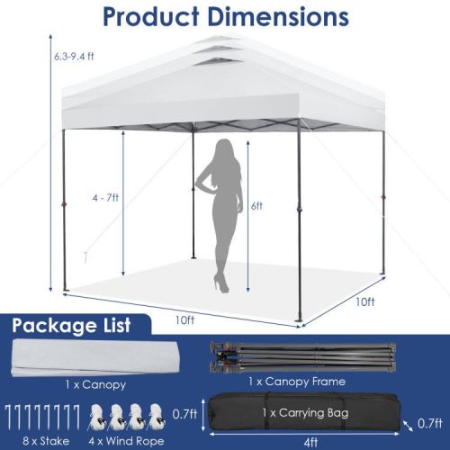 10 x 10 Feet Foldable Outdoor Instant Pop-up Canopy with Carry Bag 10 x 10 Feet Foldable Outdoor Instant Pop-up Canopy with Carry Bag